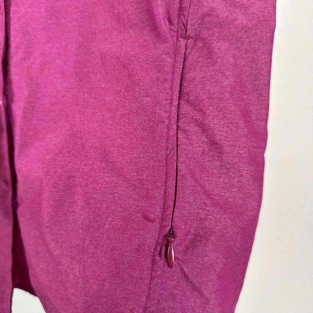 S Women’s EXOFFICIO Cap Sleeve Button Down Shirt with Side Zipper Pocket Pink - Picture 3 of 5